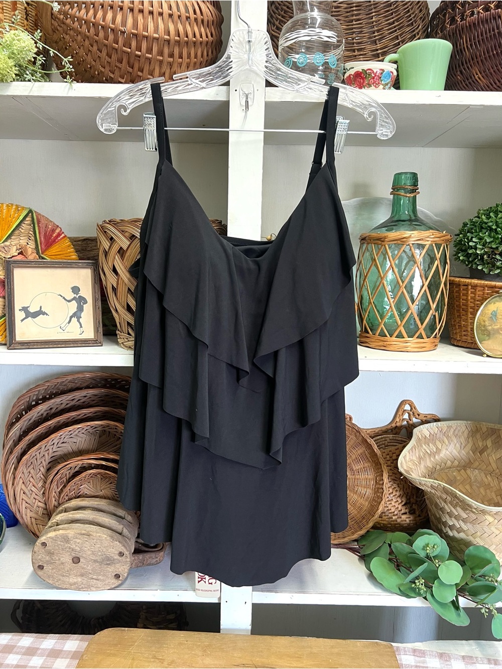 NWT Aqua green swimsuit top black 20W